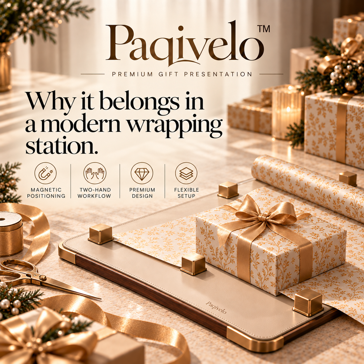 Paqivelo™ Magnetic Gift-Wrap Work Surface